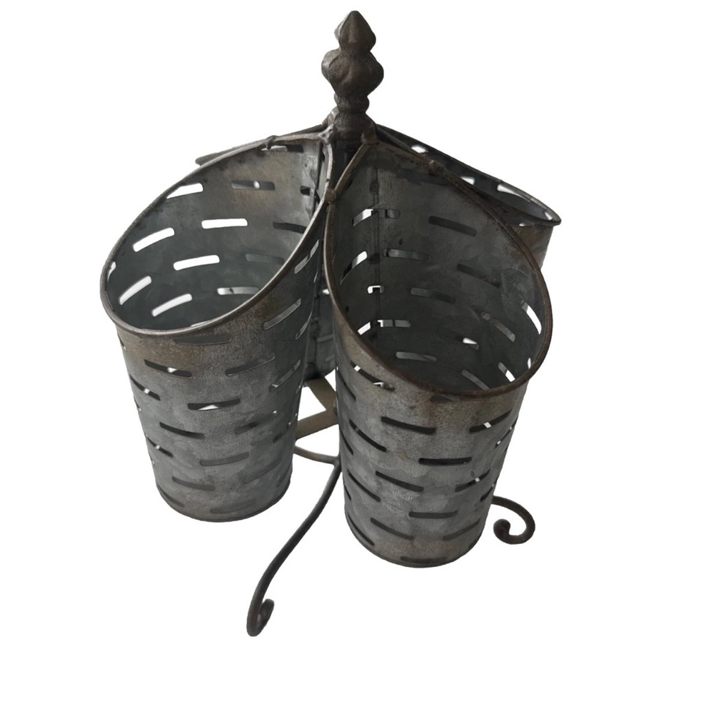 Galvanized rotating caddy farmhouse antique reproduction